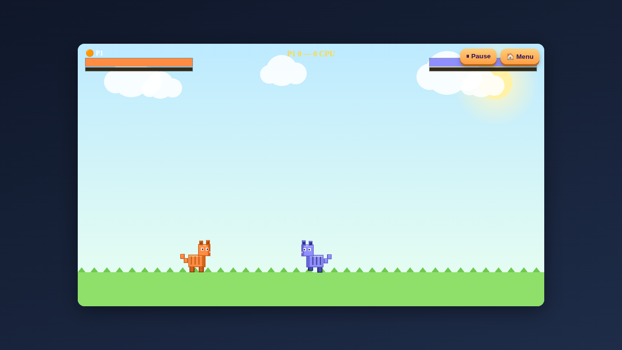 Cat Clash menu